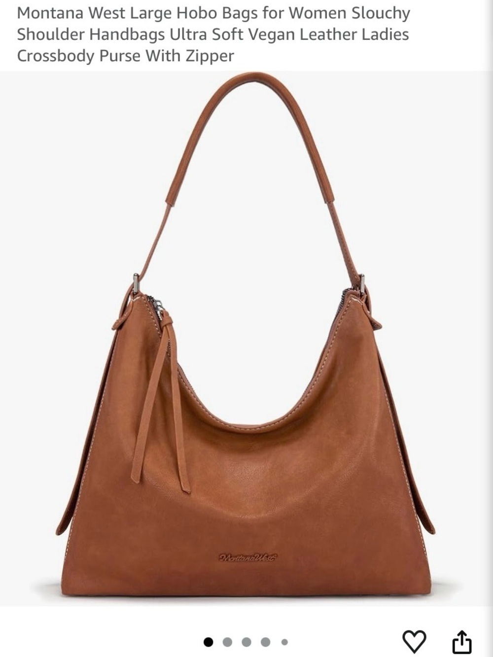 Montana West Brown Leather Shoulder Bag with Adjustable Strap convertible